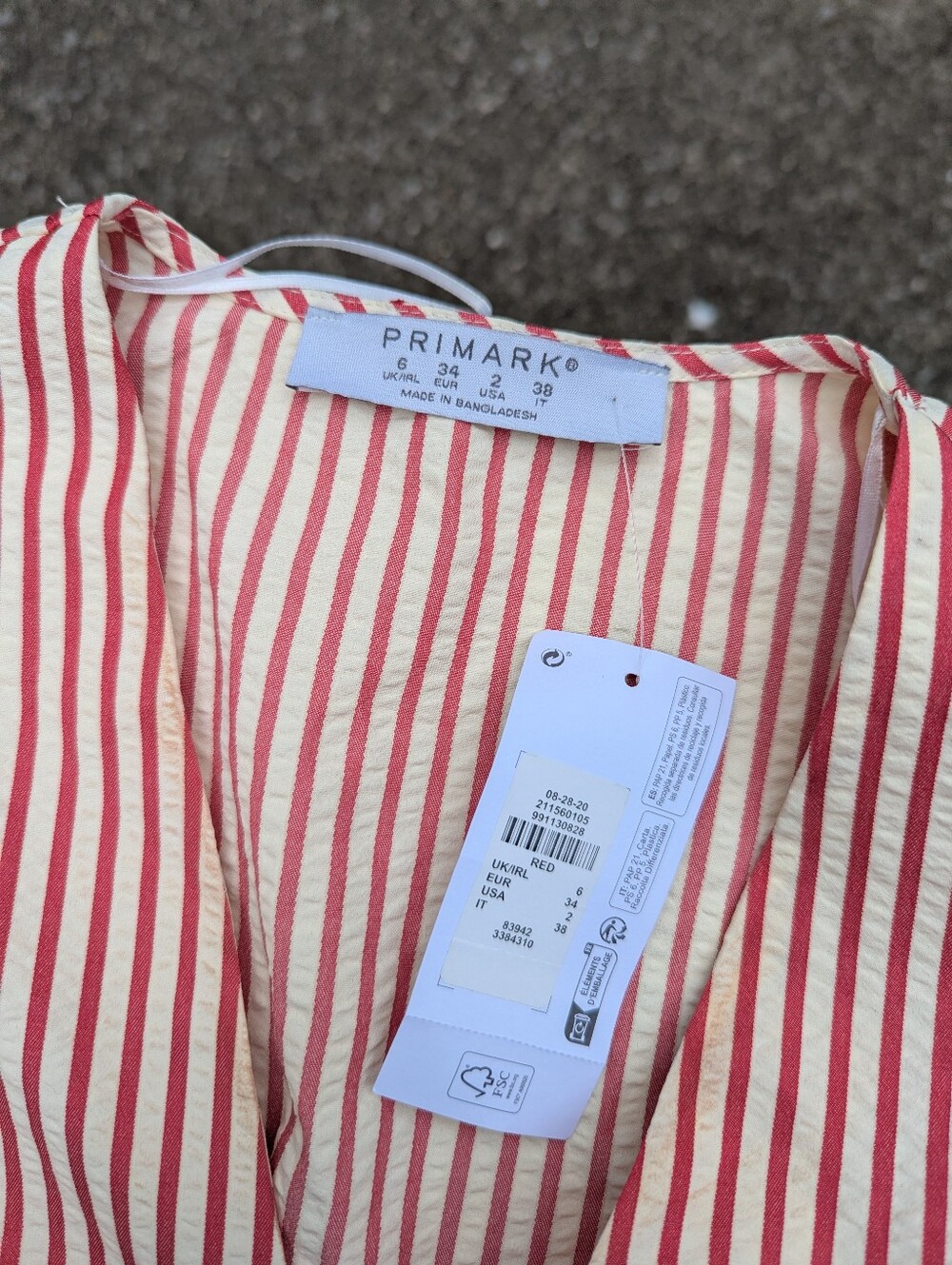 Primark NWT Striped Summer Dress Women's Size 2 - Picture 8 of 9